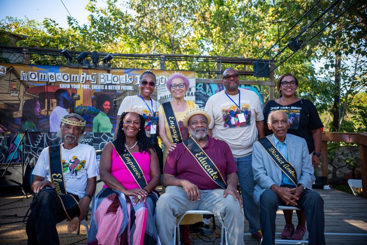 Members of the Living Legends class gathered at the Homecoming Block Party in East Austin
