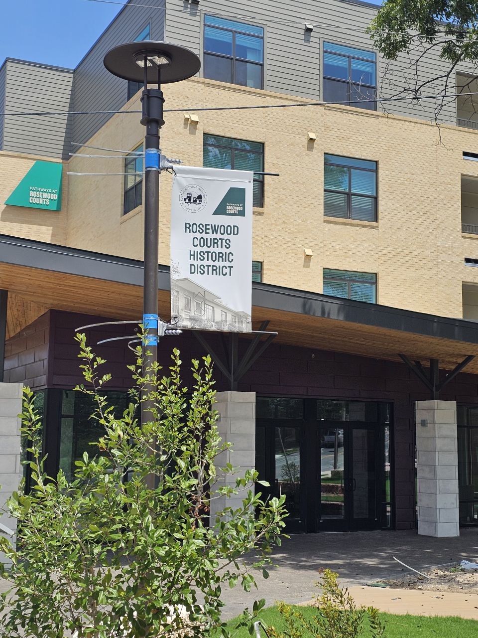 Entrance to Building 1 at Rosewood Courts, home of the WOW Heritage Center