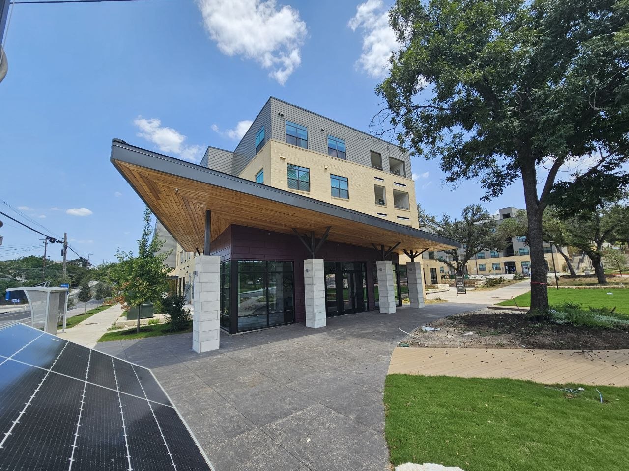 Exterior facade and entrance of the WOW Heritage Center at Rosewood Courts